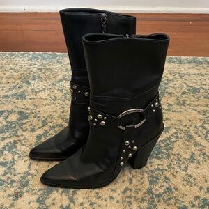 Harley Davidson Women’s Cassandra Black Leather Women's Studded Boots Size 7